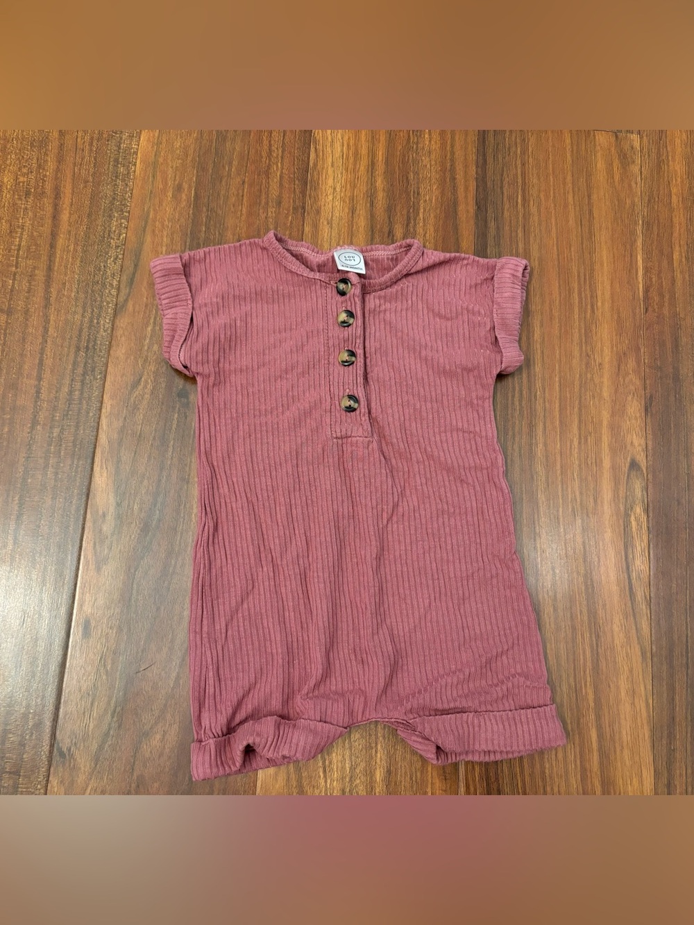 Lou Lou & Company mauve/blush ribbed short sleeve romper